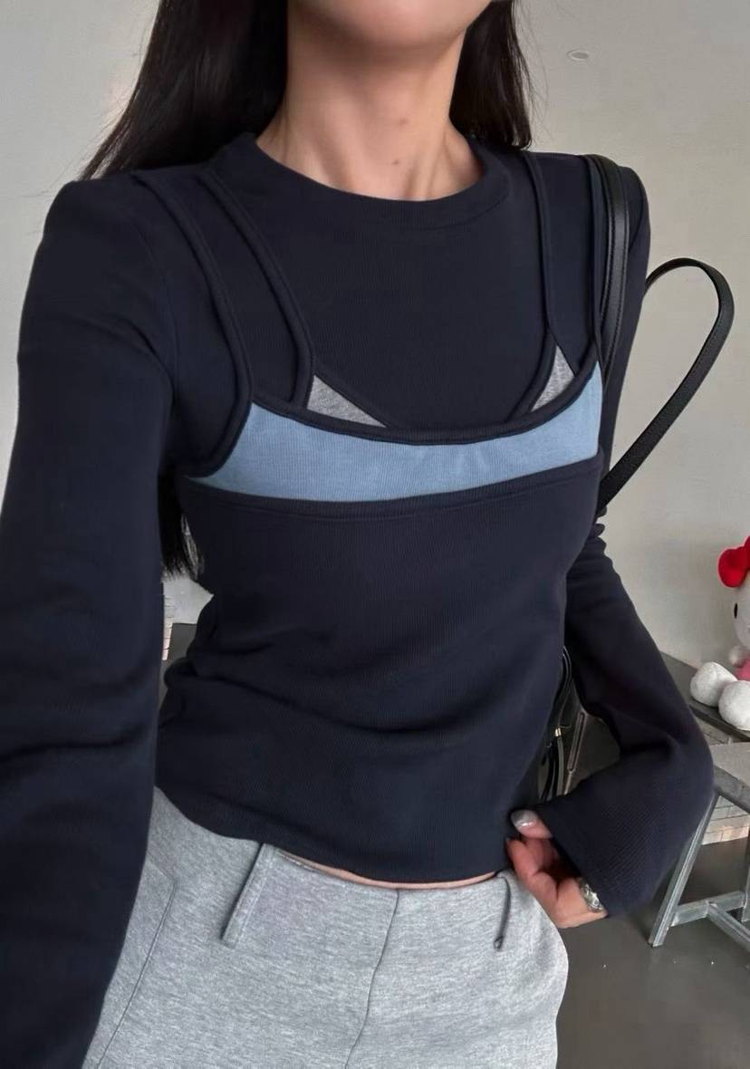 SYMBOL東大門㊣實拍女士新品時尚熱賣推薦25秋冬職業長袖T恤SYMBOL長袖T恤