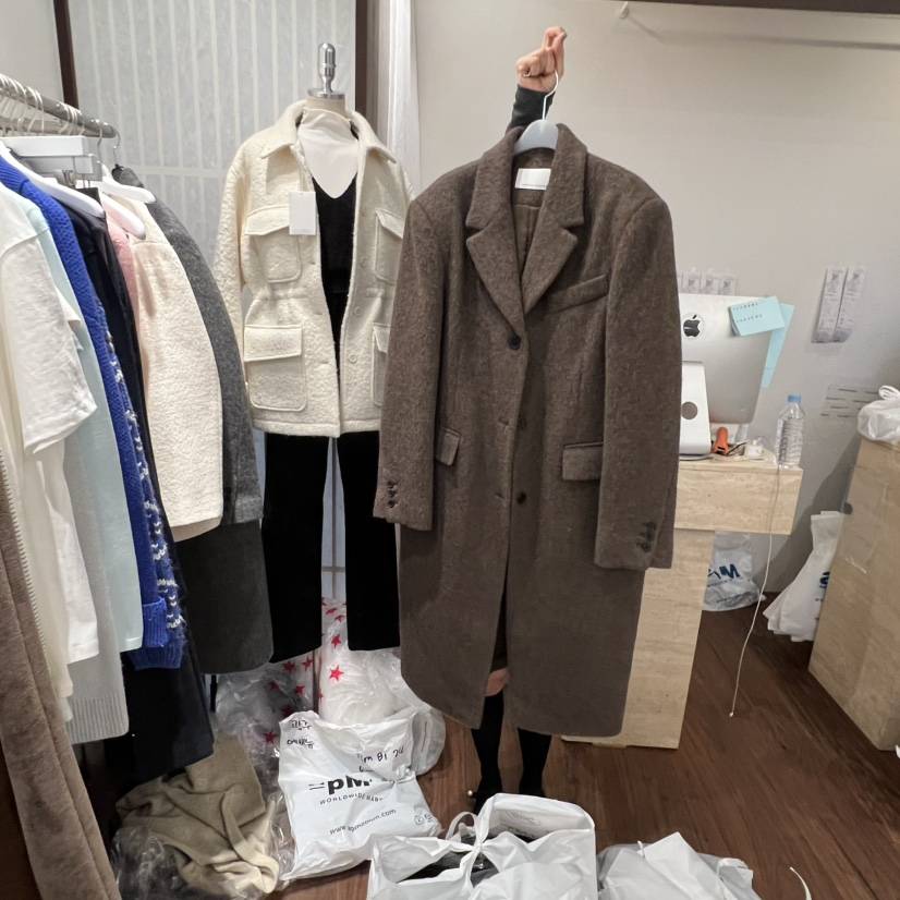 UNDERSTANDING東大門㊣直郵女士新品25秋冬真品休閑中長款大衣UNDERSTANDING中長款大衣