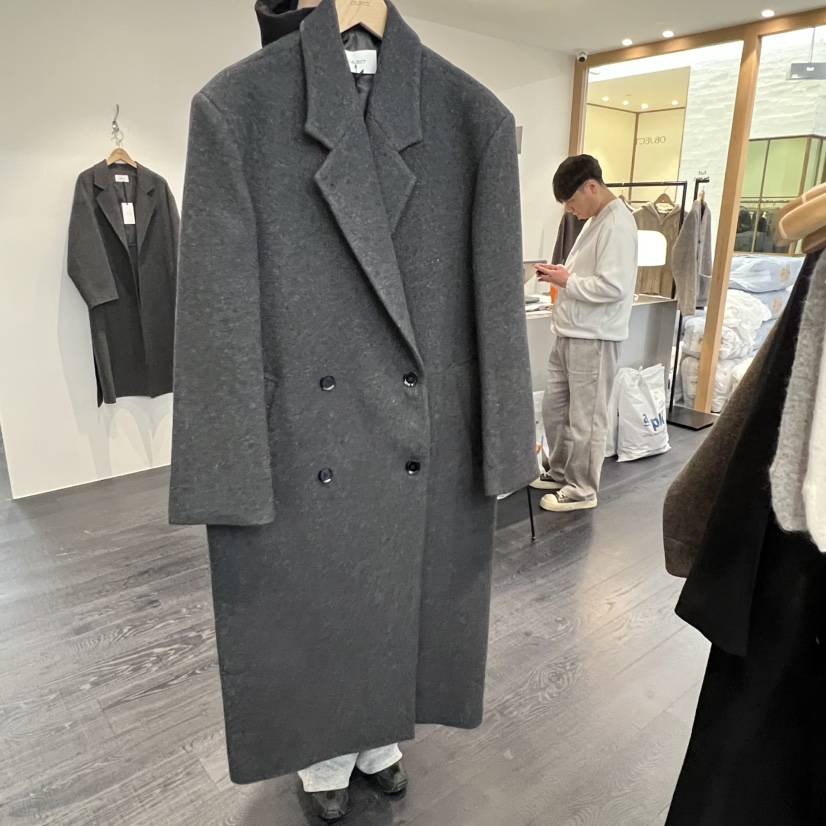 OBJECT韓國代購㊣女士新品時尚推薦人氣25秋冬休閑中長款大衣OBJECT中長款大衣