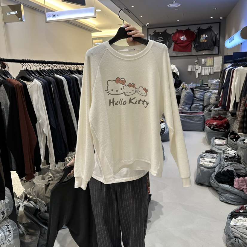 CREDITO東大門㊣代購女裝新款25秋冬推薦休閑熱賣職業長袖T恤CREDITO長袖T恤