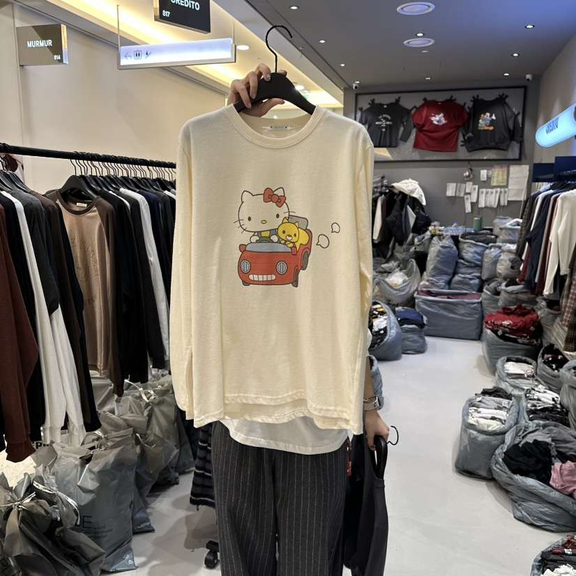 CREDITO韓國直郵㊣女士新品熱賣職業推薦25秋冬真品長袖T恤CREDITO長袖T恤