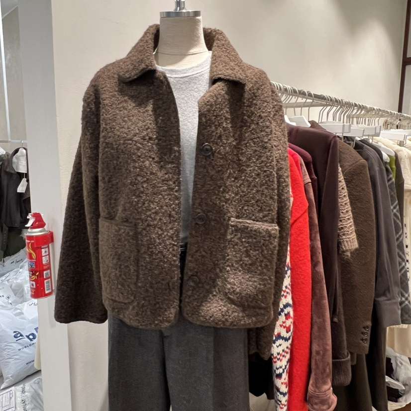 UNDERSTANDING東大門㊣實拍女裝新款休閑短款大衣泰迪熊開衫UNDERSTANDING短款大衣