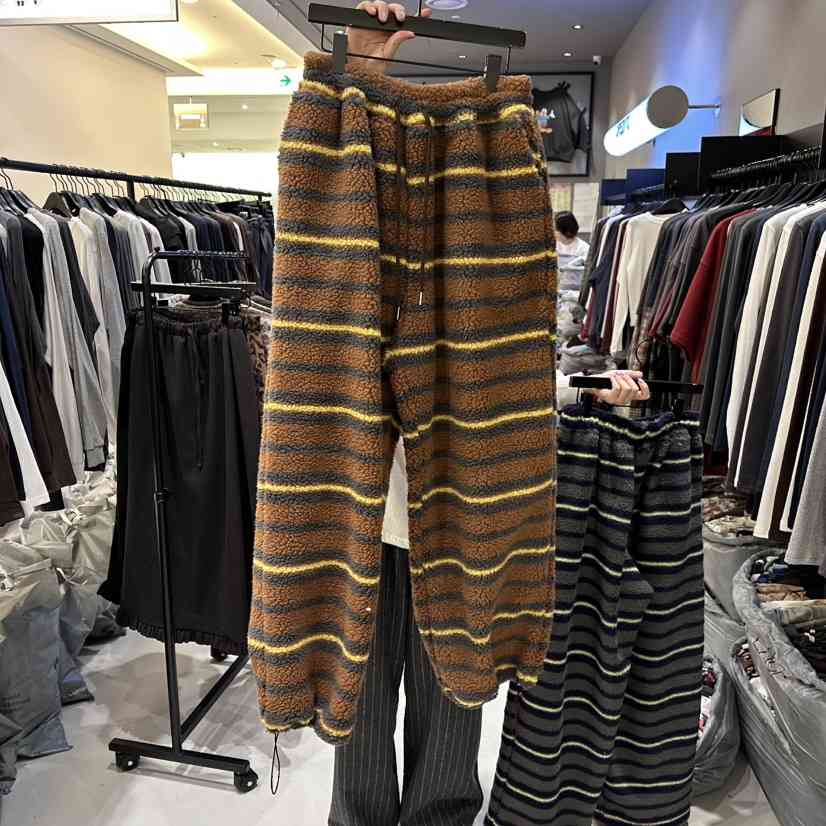 CREDITO韓國代購㊣女士新品25秋冬熱賣休閑推薦時尚休閑褲條紋CREDITO休閑褲