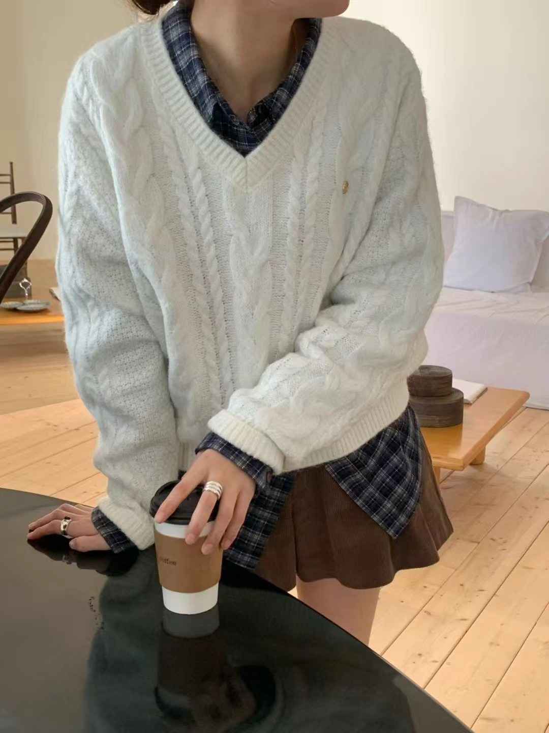 SIGNATURE韓國直郵㊣女士新品熱賣真品推薦時尚針織衫不含內搭SIGNATURE針織衫