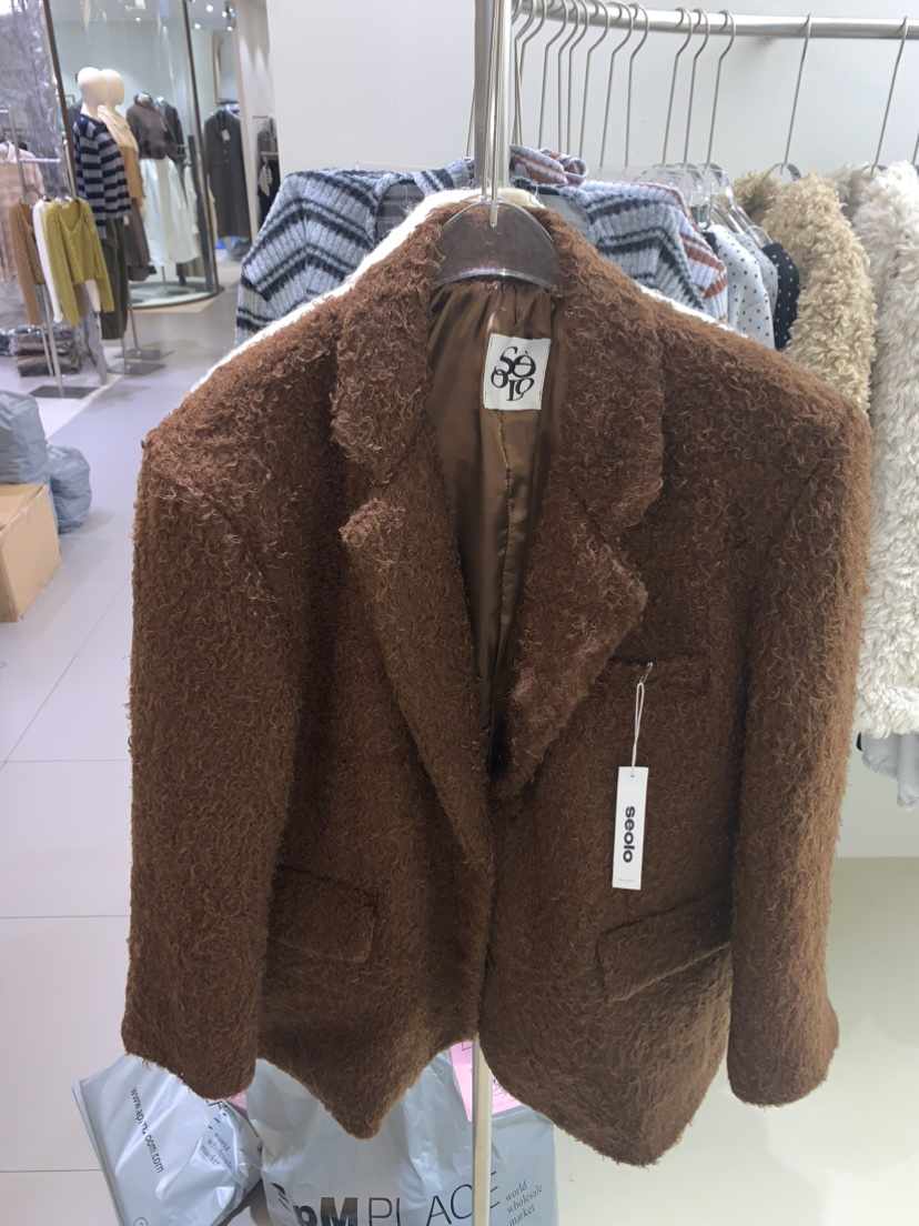 SEOLO韓國代購㊣女裝新款25秋冬時尚推薦休閑真品夾克馬海毛Seolo seoul夾克