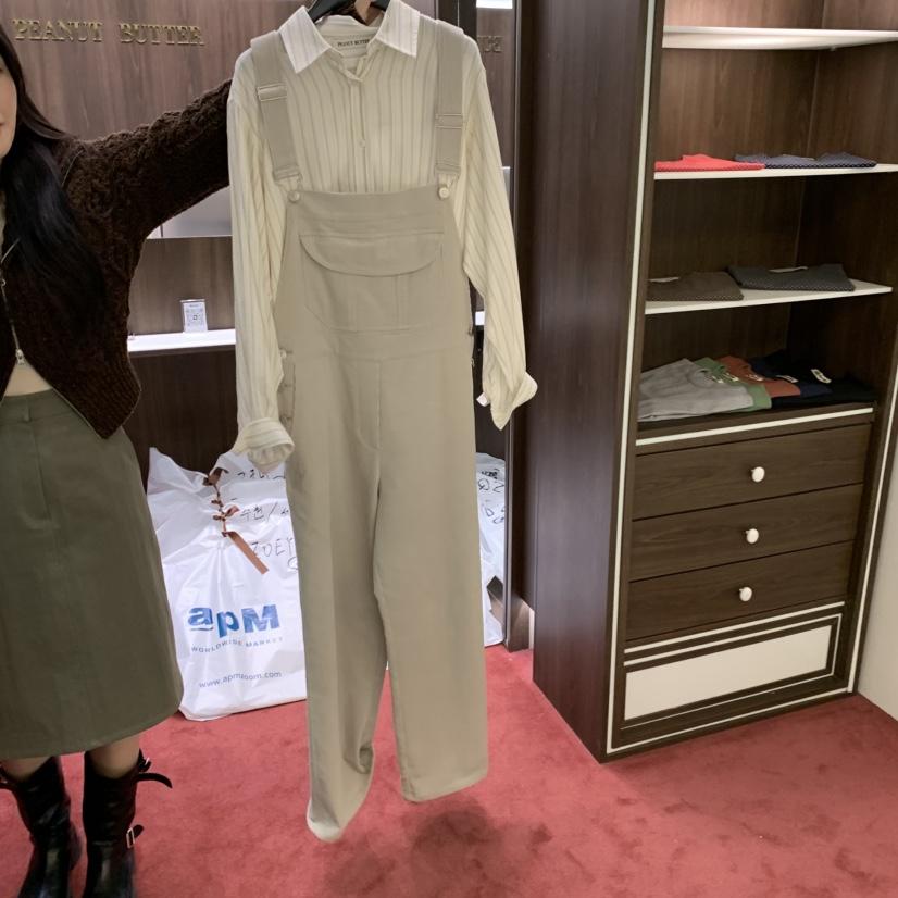 PEANUT BUTTER東大門㊣實拍女裝新款人氣時尚背帶褲不含內搭PEANUT BUTTER背帶褲