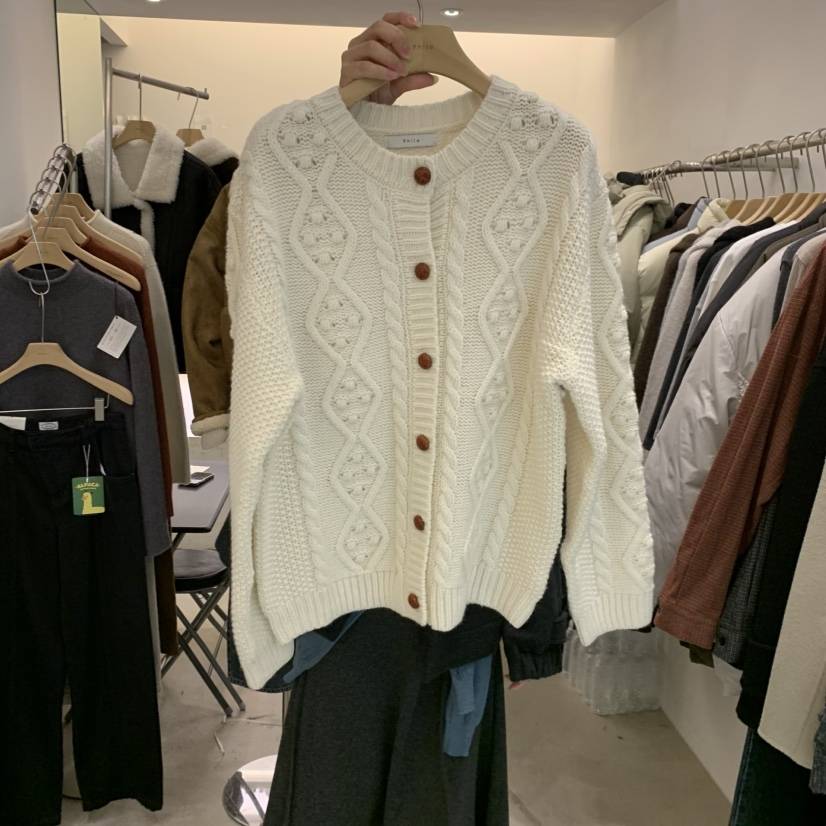 PHILO韓國直郵㊣女裝新款時尚真品25秋冬職業人氣針織衫紐扣PHILO針織衫