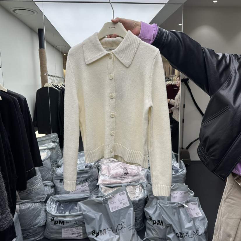 BANUL韓國直郵㊣女士新款熱賣時尚25秋冬職業休閑針織衫開衫BANUL針織衫