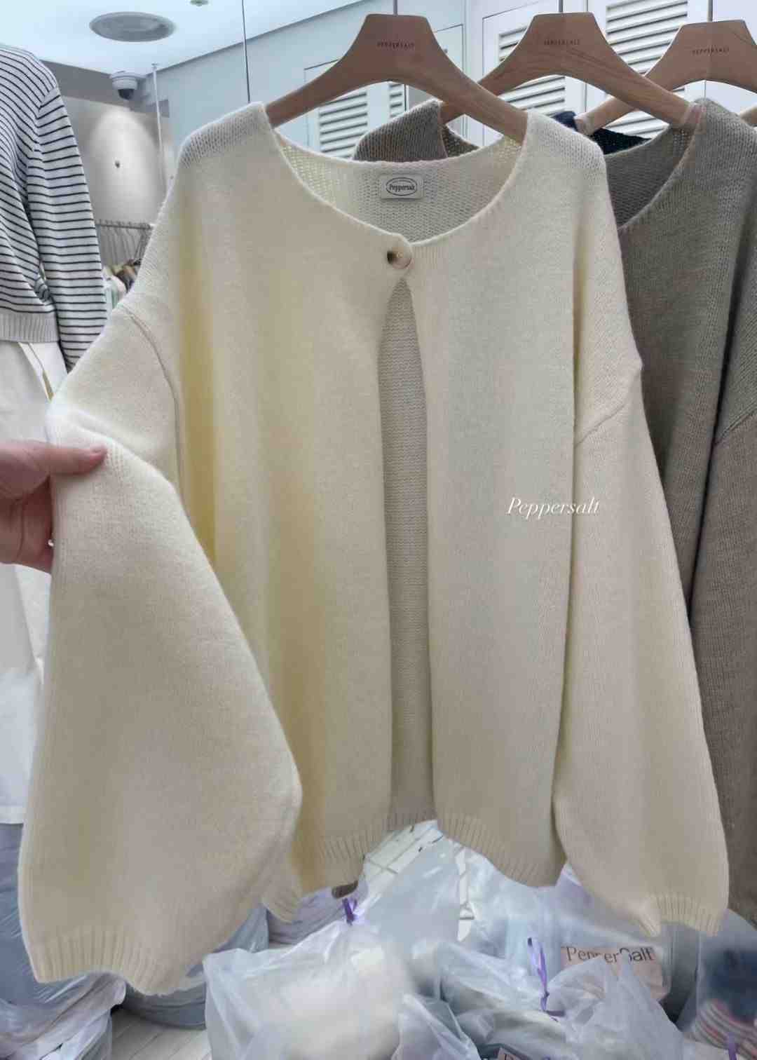 PEPPER 페페東大門㊣直郵女士新款休閑職業推薦針織衫開衫PEPPER-SEOUL針織衫