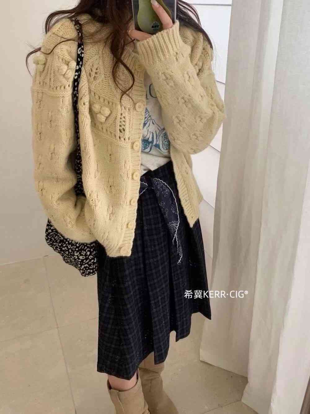 ANGE韓國直郵㊣女士新品熱賣25秋冬推薦人氣職業休閑真品毛衣ANGE毛衣