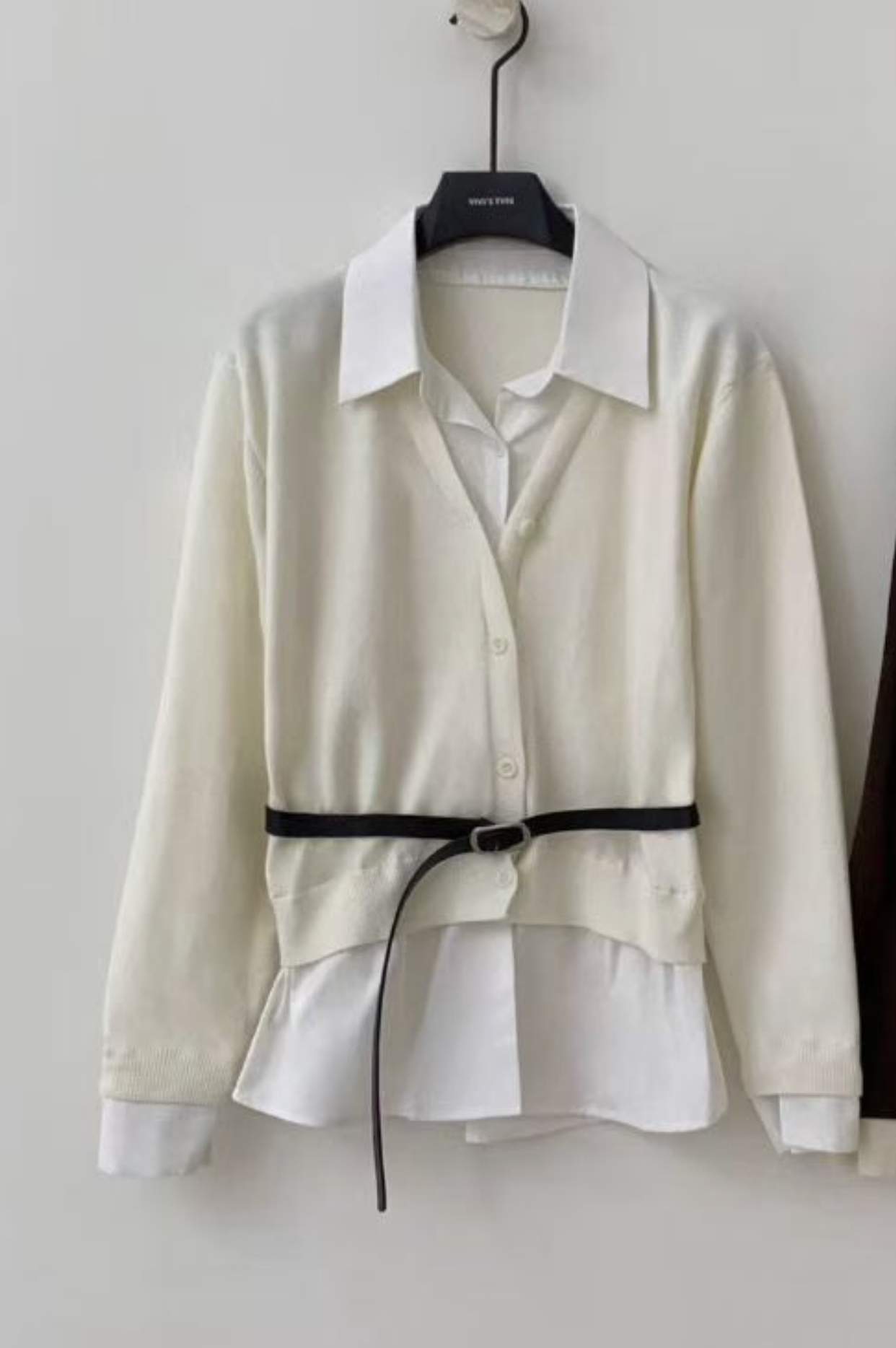 ANGE東大門㊣實拍女士新款真品25秋冬休閑推薦針織衫含腰帶ANGE針織衫