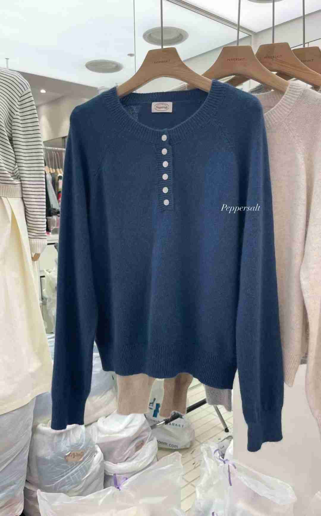 PEPPER 페페東大門㊣實拍女士新款真品休閑人氣職業針織衫PEPPER-SEOUL針織衫