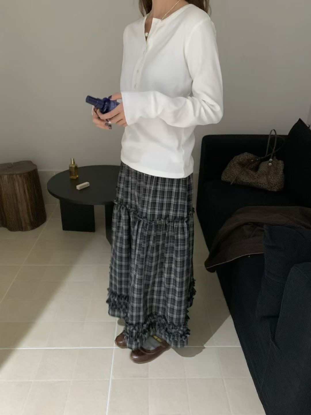 ANGE韓國代購㊣女裝新品時尚人氣推薦25秋冬職業休閑熱賣長裙ANGE長裙