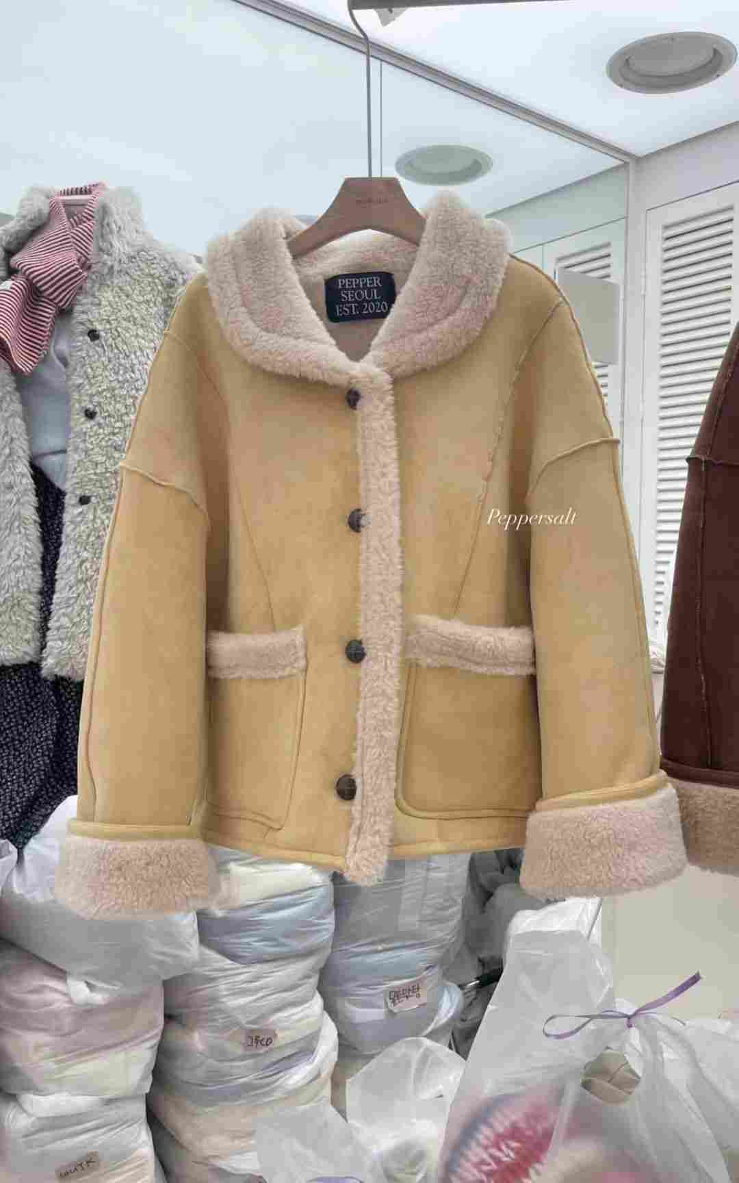 PEPPER 페페東大門㊣直郵女裝新款真品職業時尚人氣短款大衣PEPPER-SEOUL短款大衣