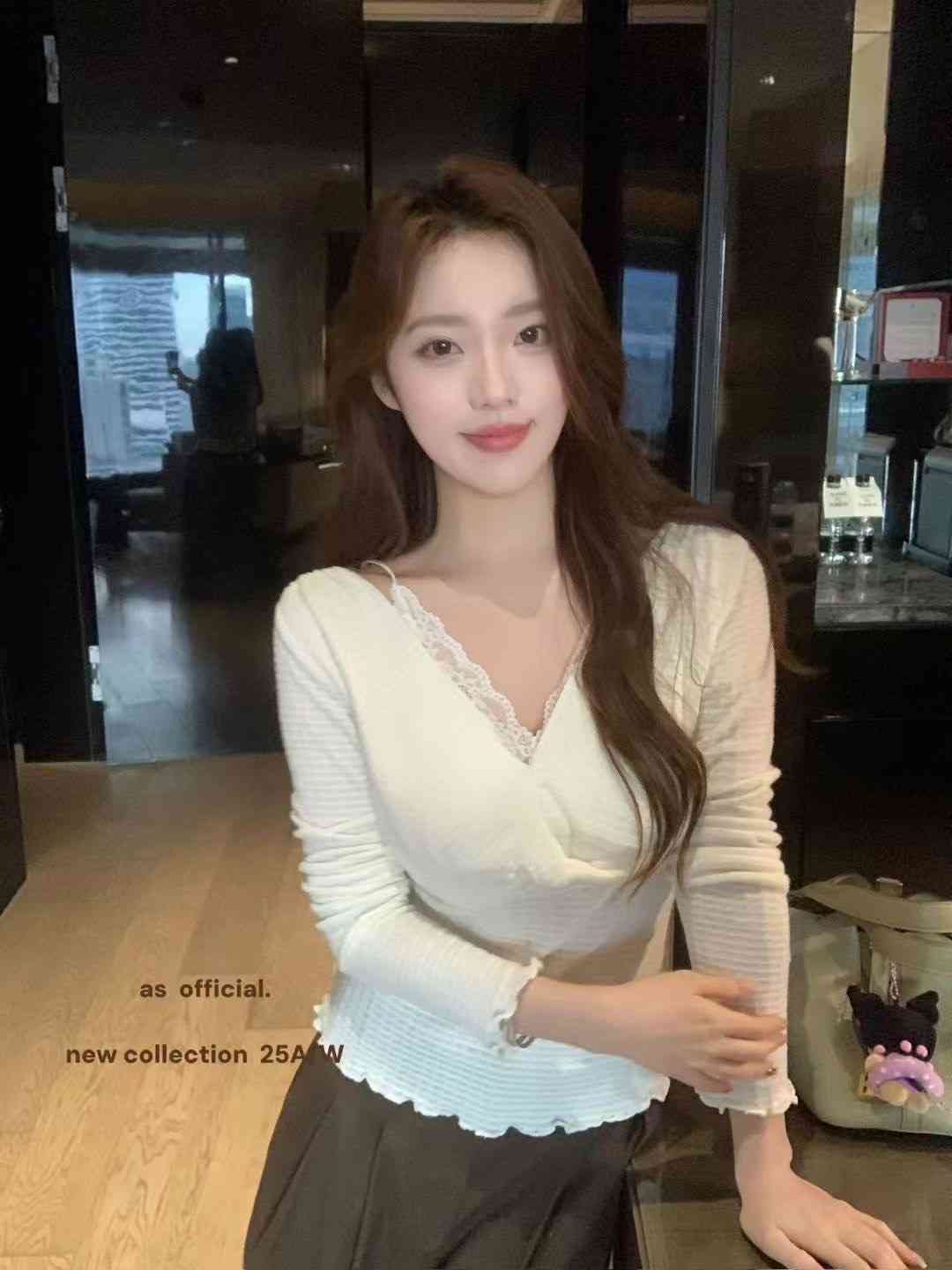 ANGE韓國直郵㊣女裝新款職業25秋冬人氣推薦真品熱賣針織衫ANGE針織衫