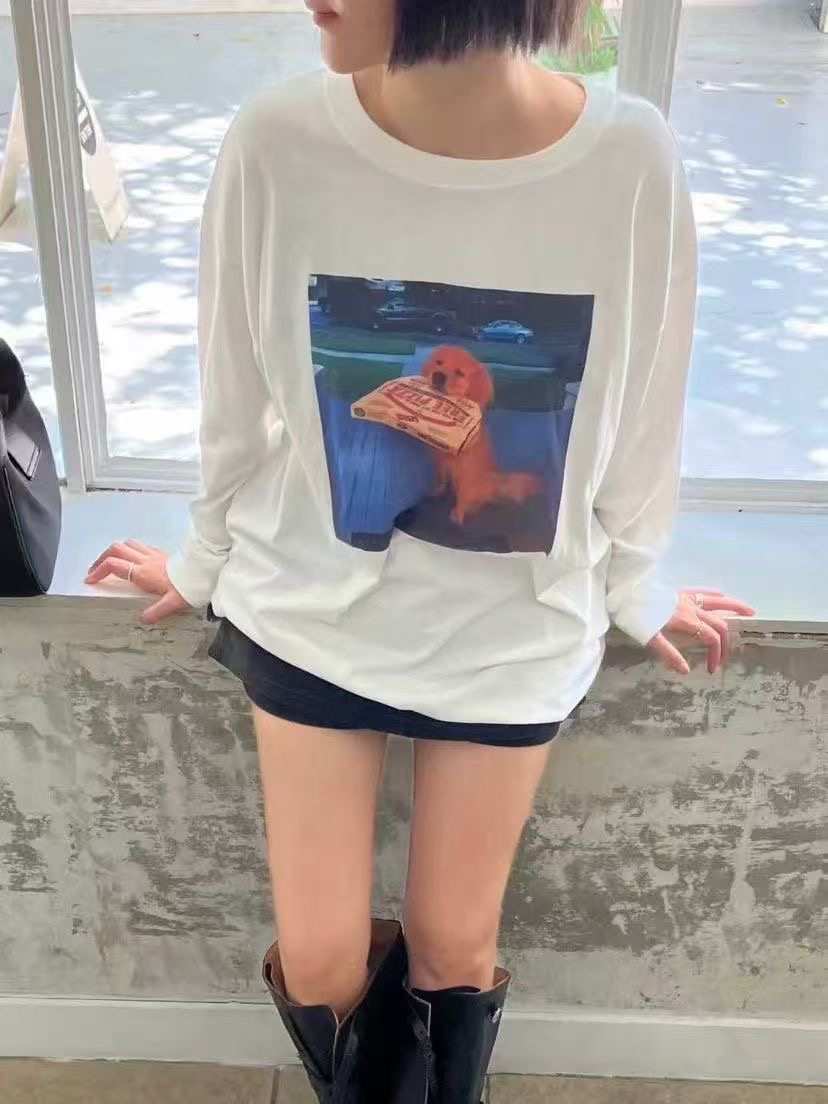 ANGE東大門㊣代購女士新款25秋冬休閑推薦人氣職業熱賣長袖T恤ANGE長袖T恤