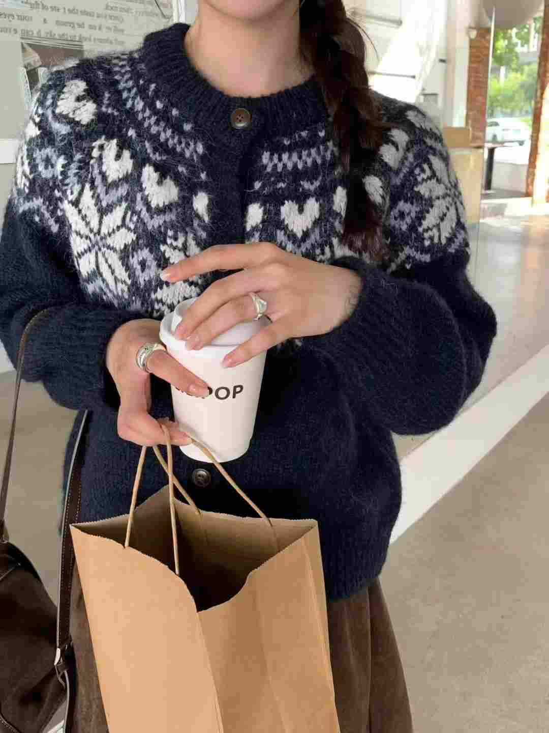 ANGE韓國代購㊣女裝新品25秋冬休閑時尚推薦職業真品針織衫ANGE針織衫