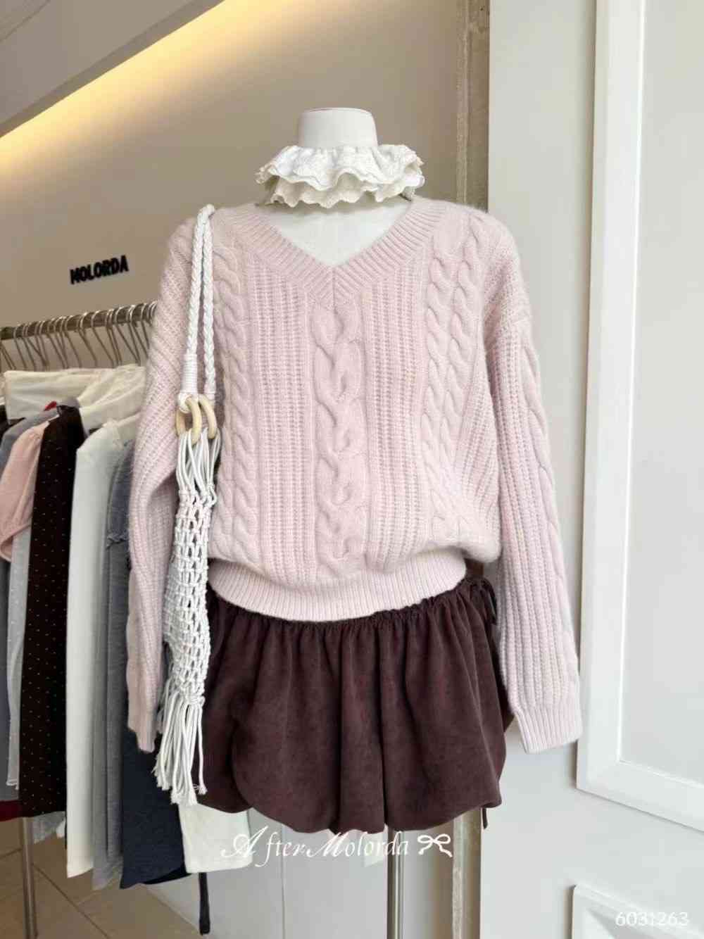 ANGE東大門㊣直郵女裝新款25秋冬人氣真品職業時尚休閑毛衣ANGE毛衣