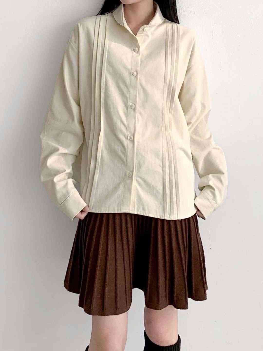 ALL IN-올인-T韓國直郵㊣女裝新款職業推薦25秋冬襯衫蕾絲衫ALL IN襯衫/蕾絲衫