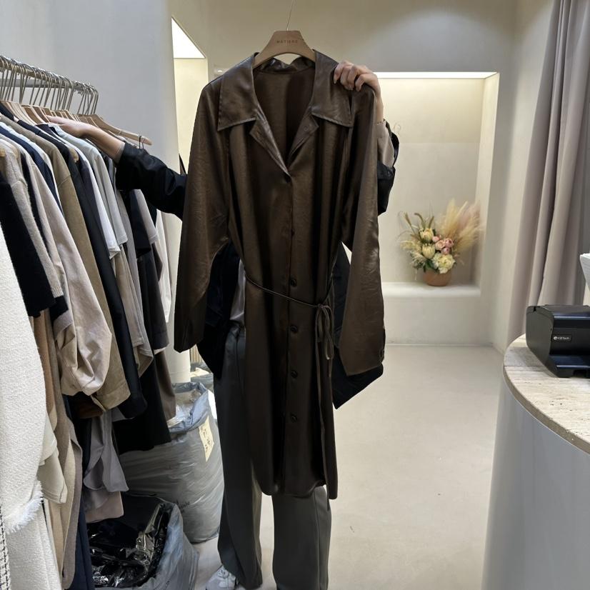 MATIERE韓國直郵㊣女士新款25秋冬時尚推薦人氣真品長款風衣MATIERE長款風衣