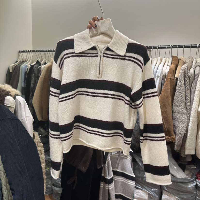 JADEMARKET韓國代購㊣女裝新品職業推薦休閑人氣針織衫拉鏈JADE MARKET針織衫