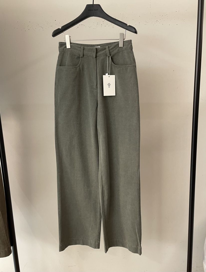 OBJET東大門㊣直郵女裝新款25秋冬真品休閑褲不含腰帶復古洗滌love us u/OBJET休閑褲