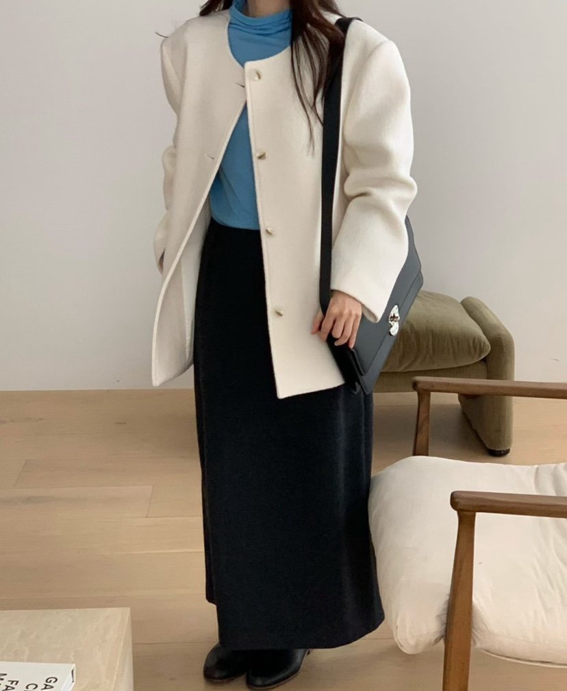 MOWER韓國代購㊣女裝新品25秋冬時尚推薦熱賣真品職業短款大衣MOWER短款大衣