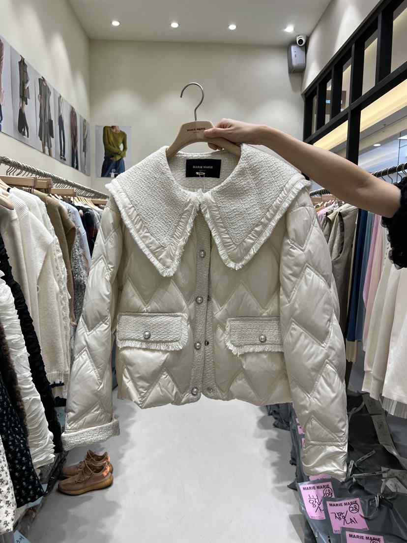MARIE MARIE韓國代購㊣女士新款25秋冬熱賣真品推薦短款棉服MARIE MARIE短款棉服