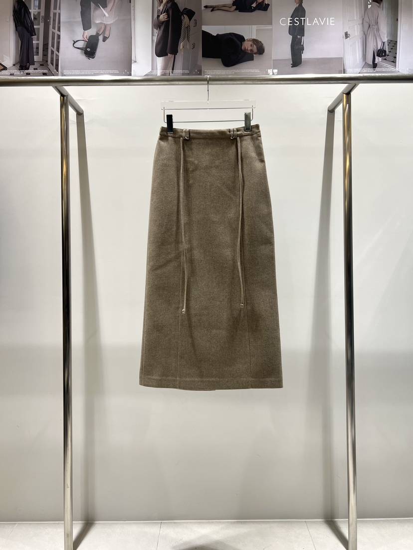 CESTLAVIE東大門㊣代購女士新品25秋冬推薦真品休閑長裙羊毛CESTLAVIE長裙