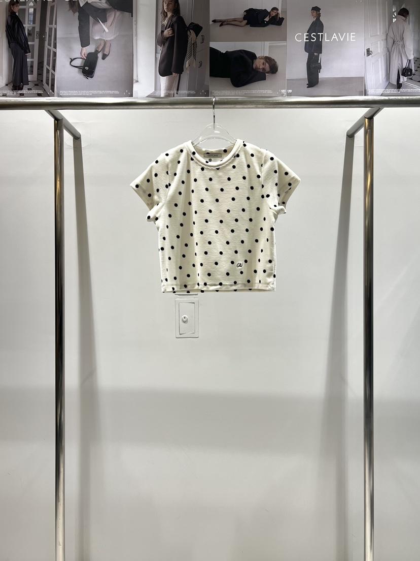 CESTLAVIE韓國直郵㊣女裝新款人氣25秋冬休閑時尚T恤刺繡絲絨CESTLAVIET恤