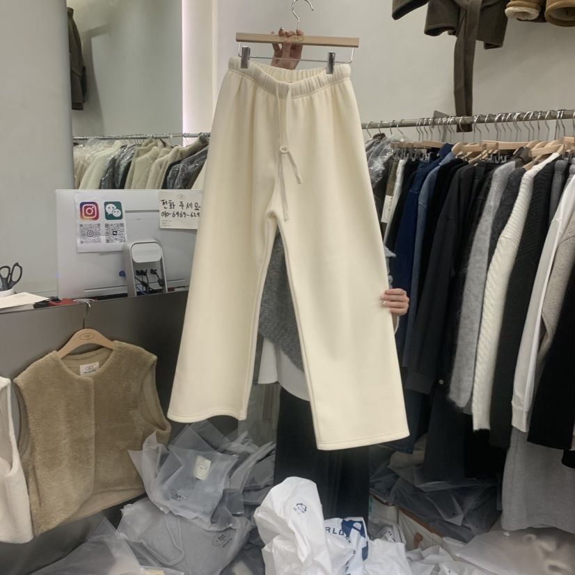 TAKE YOUE TIME東大門㊣直郵女士新款休閑休閑褲加絨條紋TAKE YOUE TIME休閑褲