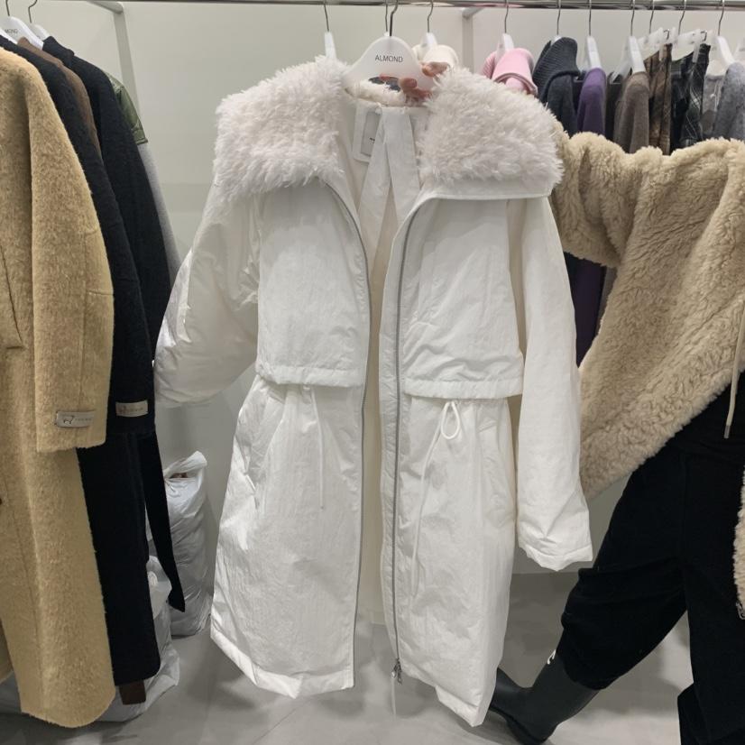 ALMOND東大門㊣直郵女裝新品25秋冬推薦真品時尚長款羽絨服絨ALMOND長款羽絨服