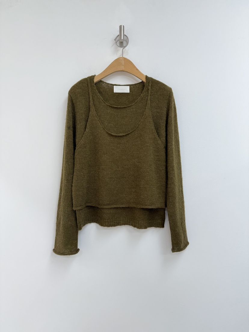 YIKHO STYLE韓國代購㊣女士新款休閑時尚真品針織衫假兩件YIKHO STYLE針織衫