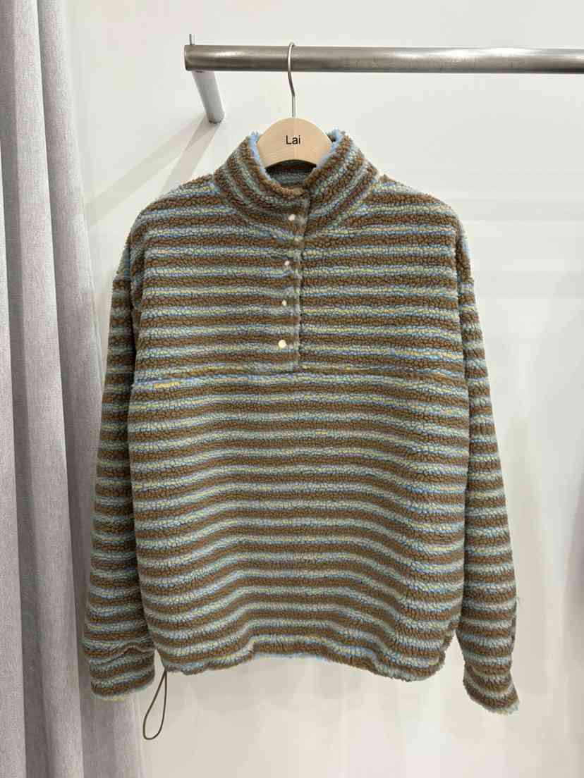 LAI韓國代購㊣女士新品職業休閑人氣時尚熱賣推薦衛衣羊毛條紋Lai衛衣