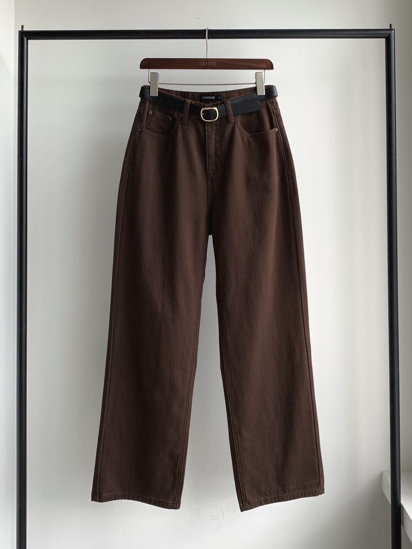 DAVICHI韓國代購㊣女士新品推薦休閑職業休閑褲含隨機腰帶棉DAVICHI休閑褲