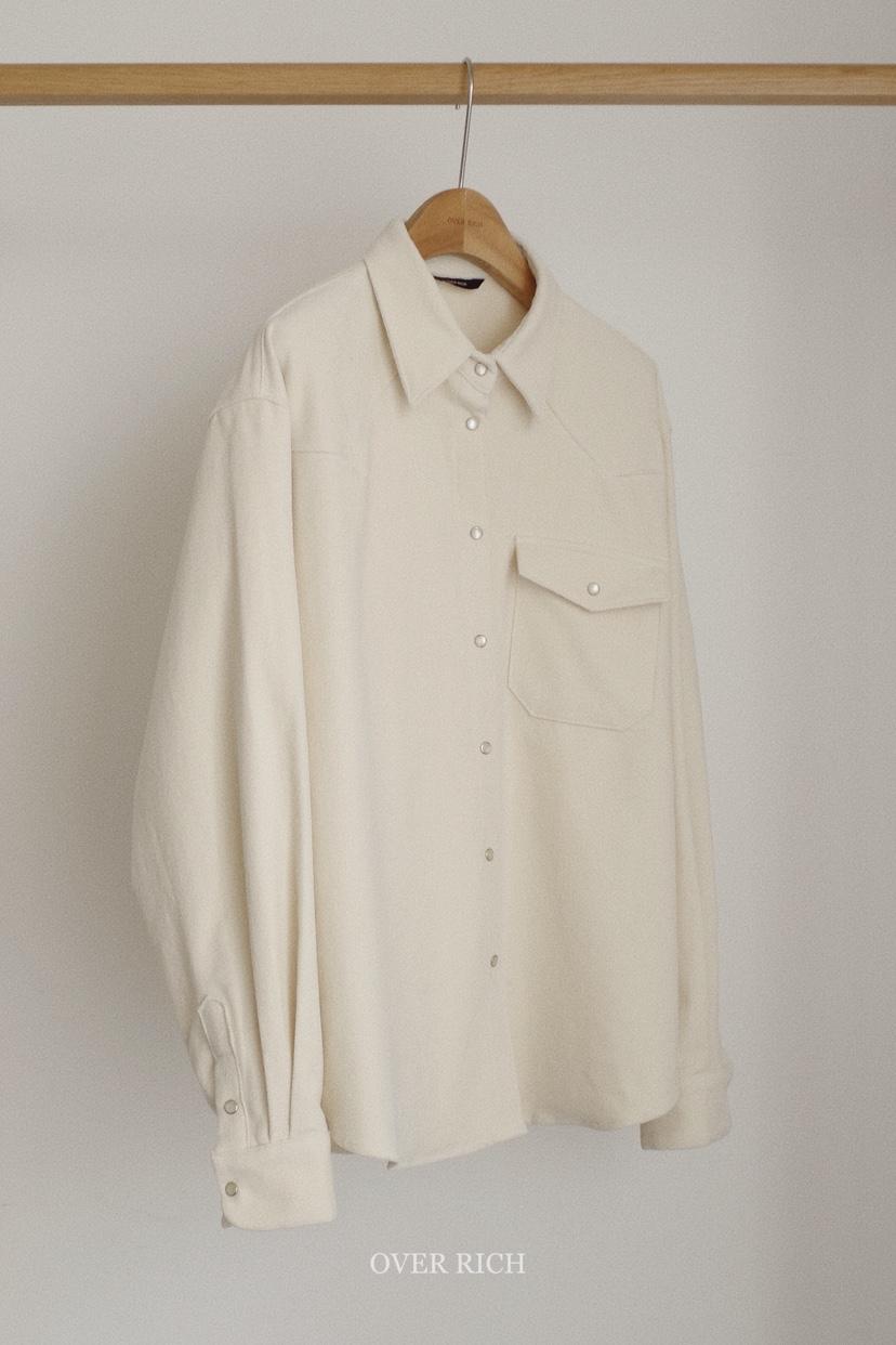 OVER RICH東大門㊣實拍女裝新款職業熱賣人氣襯衫蕾絲衫口袋OVER RICH襯衫/蕾絲衫