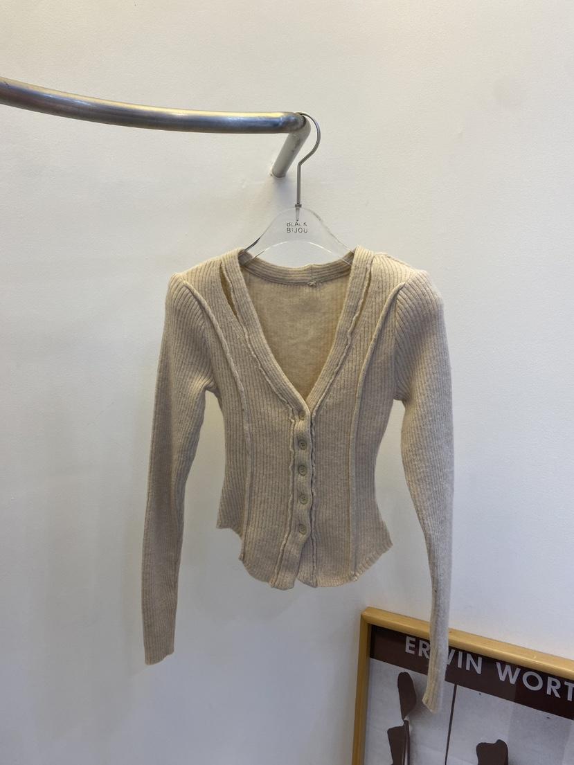 BLACK BIJOU東大門㊣代購女裝新品25秋冬時尚休閑針織衫鏤空BLACK BIJOU針織衫