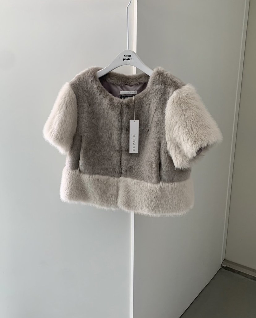 SHOP POSTER東大門㊣實拍女裝新款人氣25秋冬夾克皮草貂皮SHOP_POSTER夾克