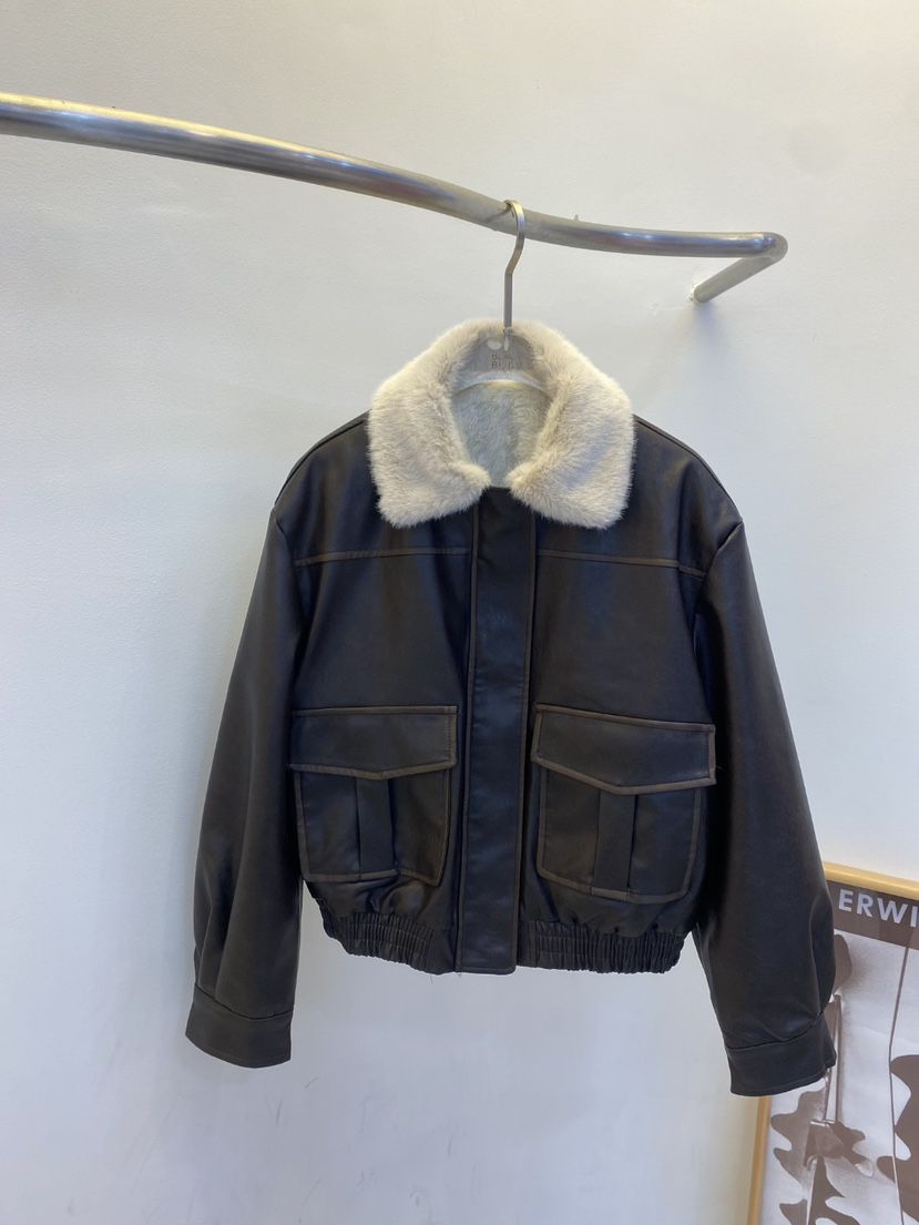 BLACK BIJOU東大門㊣代購女裝新款推薦時尚職業25秋冬夾克水洗BLACK BIJOU夾克