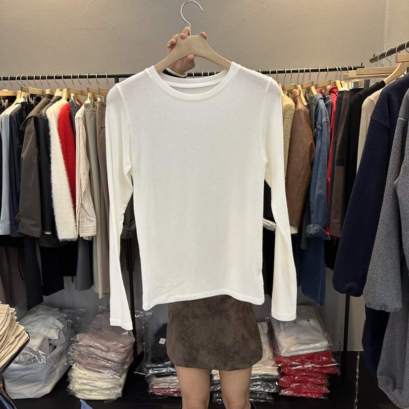 FLAMME TOIT韓國代購㊣女裝新款熱賣真品25秋冬職業長袖T恤FLAMME TOIT長袖T恤