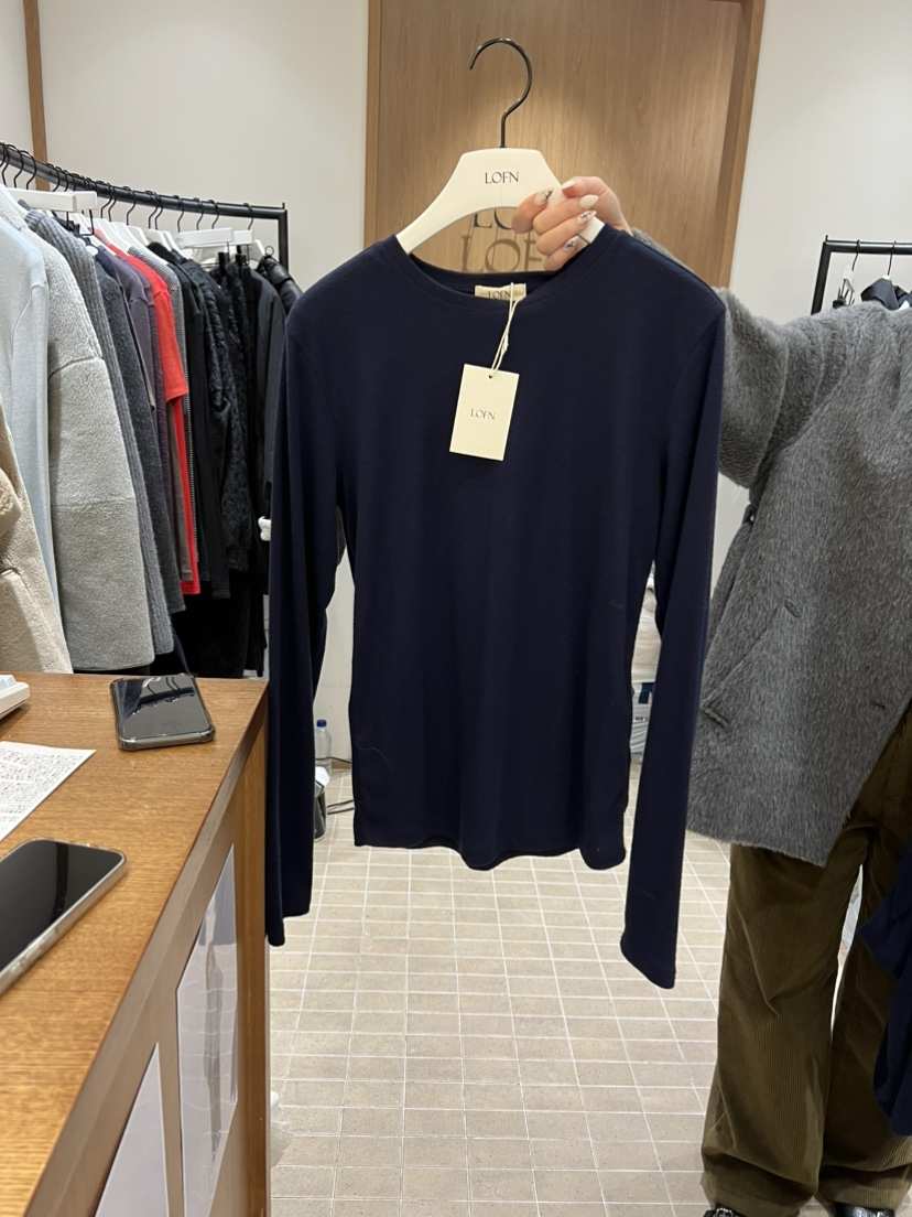LOFN韓國代購㊣女裝新品真品人氣時尚25秋冬休閑職業長袖T恤LOFN長袖T恤