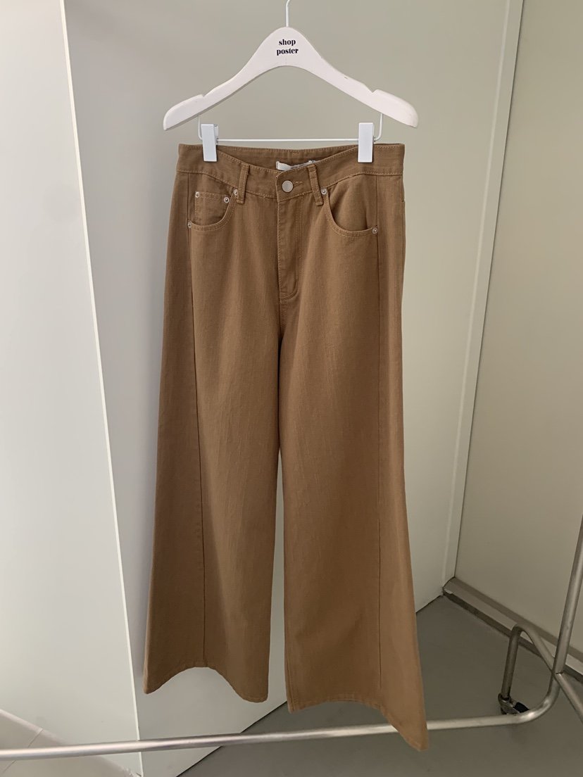 SHOP POSTER韓國代購㊣女裝新品推薦時尚熱賣真品牛仔褲駝色SHOP_POSTER牛仔褲