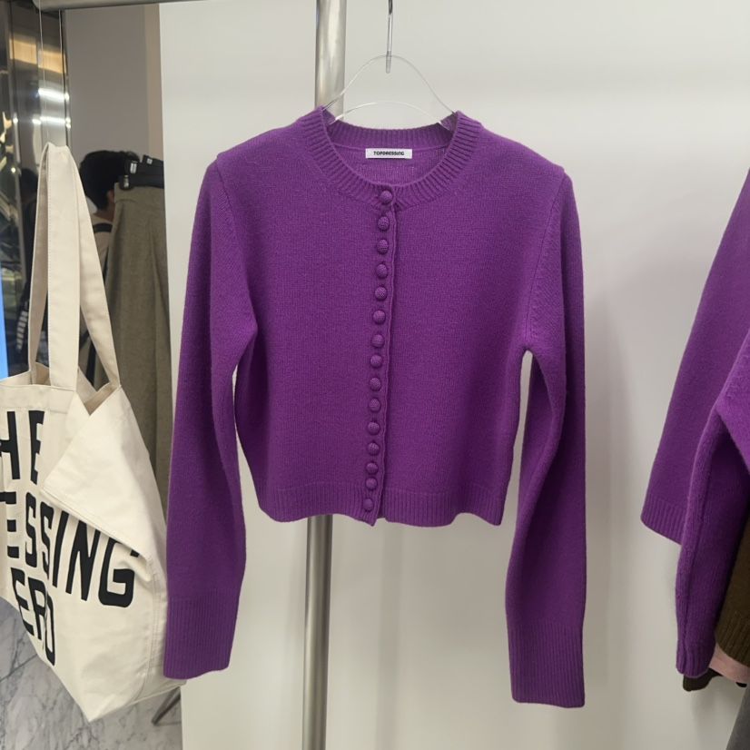 TOPDRESSING韓國直郵㊣女士新款真品25秋冬職業熱賣針織衫開衫TOPDRESSING針織衫