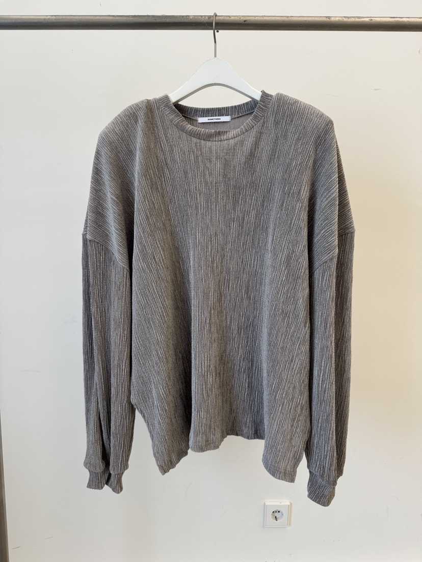 SOMETHING-L/FANCY東大門㊣代購女士新品人氣長袖T恤天鵝絨SOMETHING-L/FANCY長袖T恤