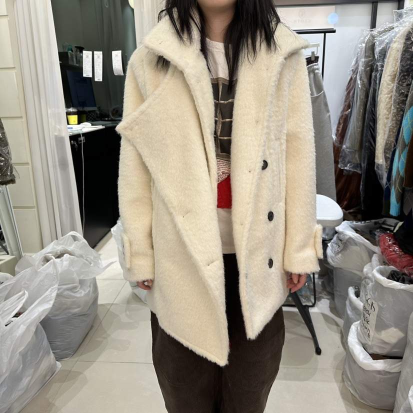 EGG IS東大門㊣直郵女士新款人氣25秋冬熱賣推薦中長款大衣EGG IS中長款大衣