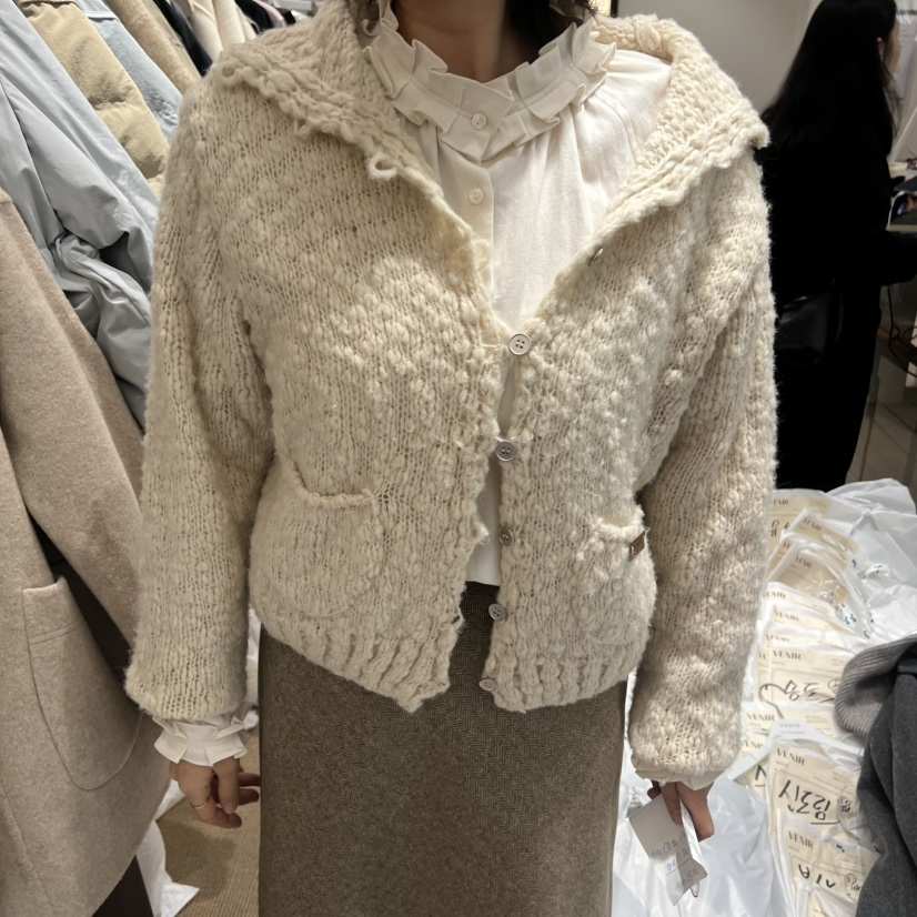 VENIR-a韓國代購㊣女裝新款25秋冬熱賣職業推薦時尚針織衫VENIR-a針織衫