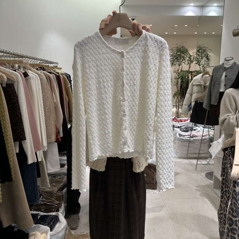 GRACIA韓國直郵㊣女裝新品熱賣人氣休閑針織衫羊毛蕾絲開衫GRACIA針織衫