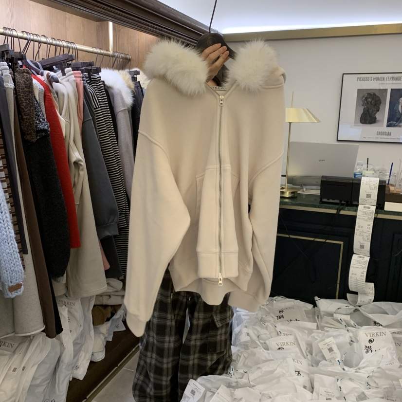 VIRKIN東大門㊣直郵女裝新品真品時尚推薦25秋冬職業衛衣拉鏈VIRKIN衛衣