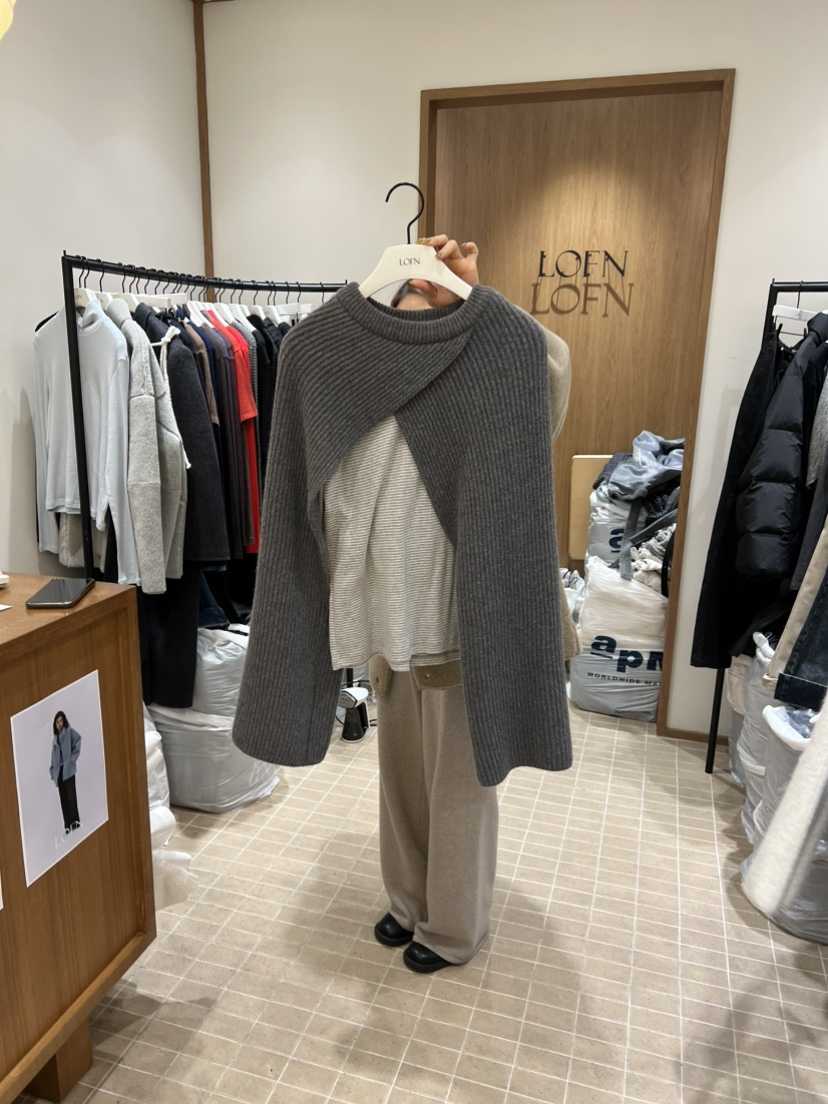 LOFN韓國直郵㊣女士新款25秋冬時尚推薦熱賣人氣職業針織衫LOFN針織衫