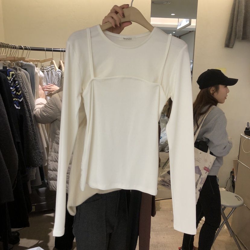 W AND J韓國代購㊣女裝新款熱賣時尚人氣推薦職業長袖T恤W AND J長袖T恤